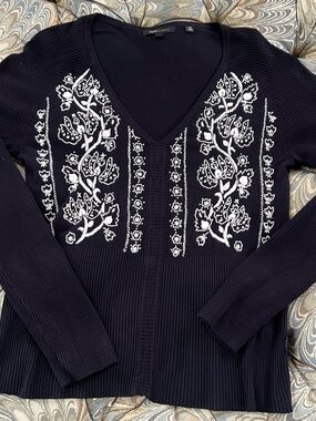 BCBG Max Azria Embroidered Sweater Size S